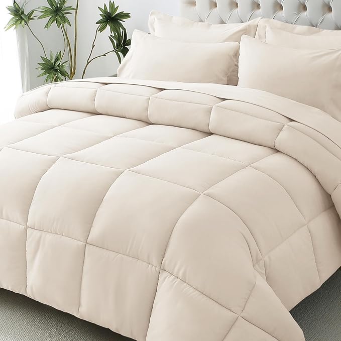 JOLLYVOGUE Queen Comforter Set, Ultra-Soft Bed in a Bag Queen Size 7 Pieces by JOLLYVOGUE