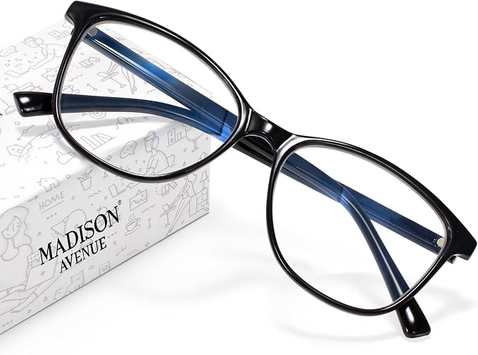 Madison Avenue Blue Light Blocking Glasses Anti Eyestrain UV Glare Blue Light by MadisonAvenue