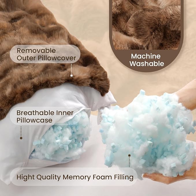 ZonLi Fluffy Body Pillow for Adults, Fuzzy Faux Fur Body Pillow - Image 6