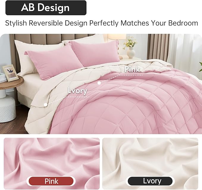 MUXHOMO 7 Pieces Full Comforter Set, Reversible Bed in a Bag Full Size - Image 3