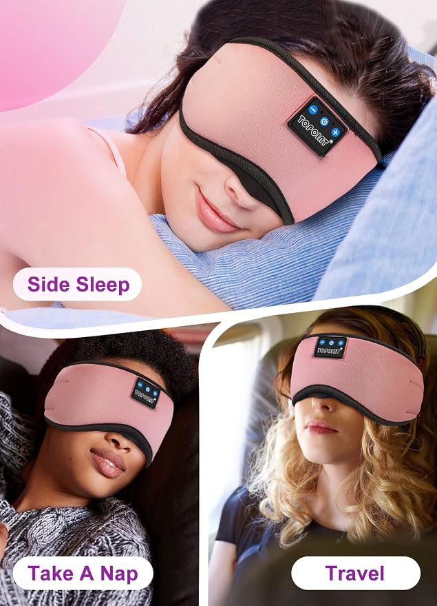 TOPOINT Sleep Mask Headphones Bluetooth 5.2 Wireless, Microphone, Noise - Image 7