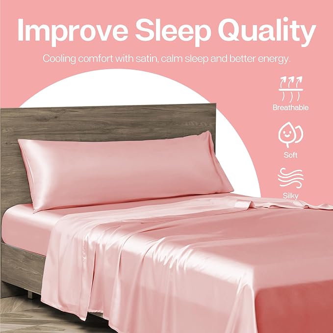 MR&HM Satin Body Pillow Cover, Soft and Breathable Body Pillow Case - Image 6
