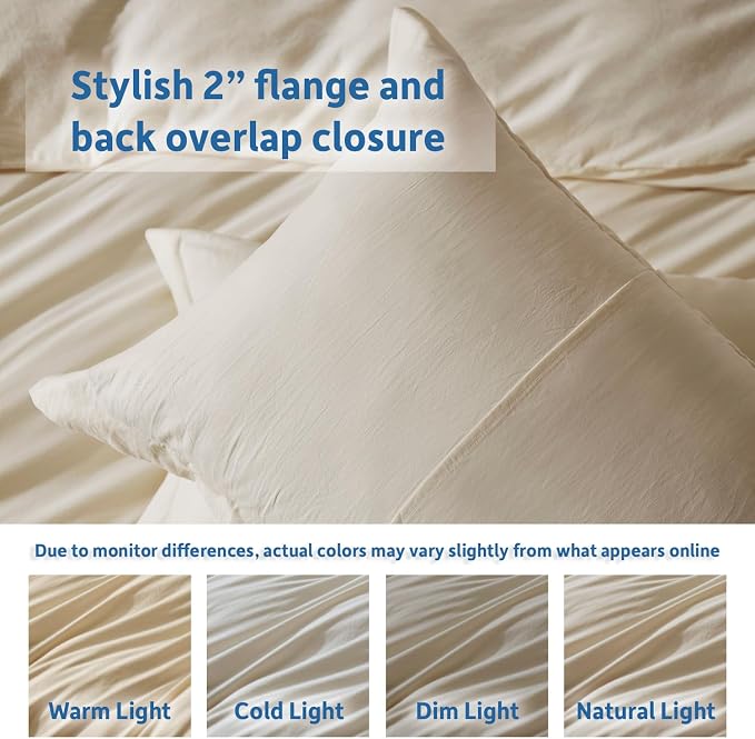 Nestl Beige Cream Duvet Cover Full Size - Image 8