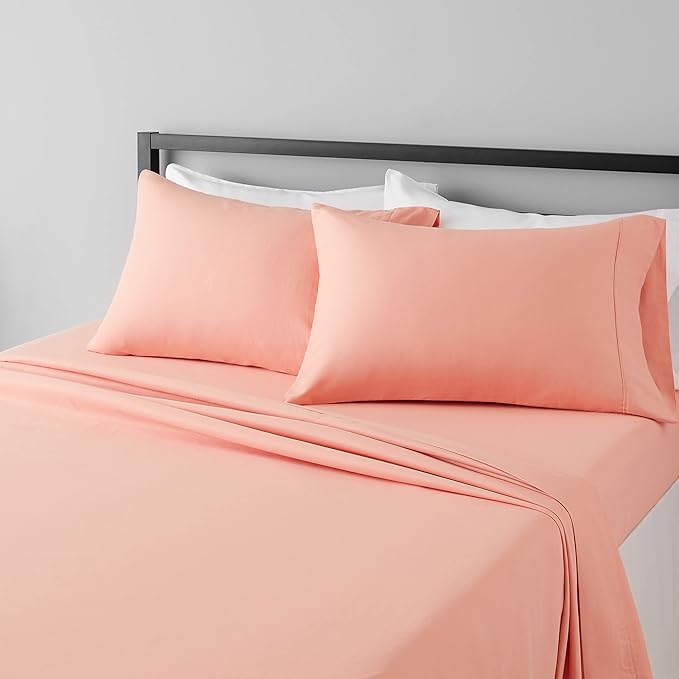 Amazon Basics Breathable, Wrinkle Free Lightweight Microfiber 4-Piece Bed Sheet by AmazonBasics