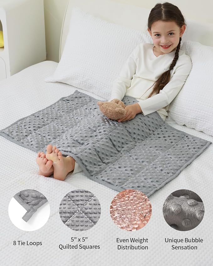 Mr. Sandman Weighted Lap Blanket 2LBS 20 x 30 Inches, Minky Dots Heavy Blanket - Image 4