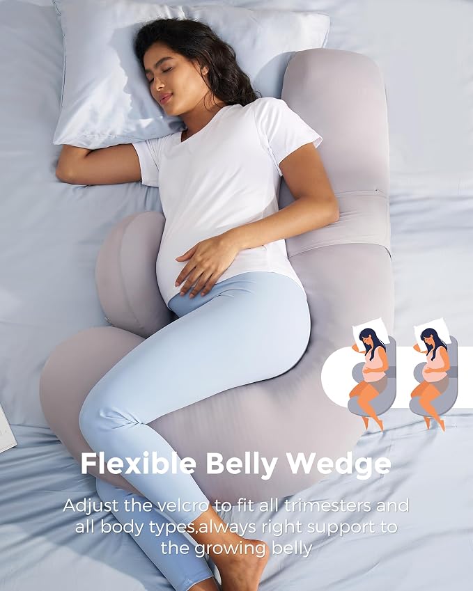 Momcozy Cooling Pregnancy Pillow, Original F Shaped Maternity Pillow - Image 4