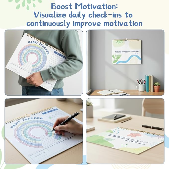 Thboxes Writable Habit Tracker Calendar, Undated 18 Months Daily, Monthly Habit - Image 6