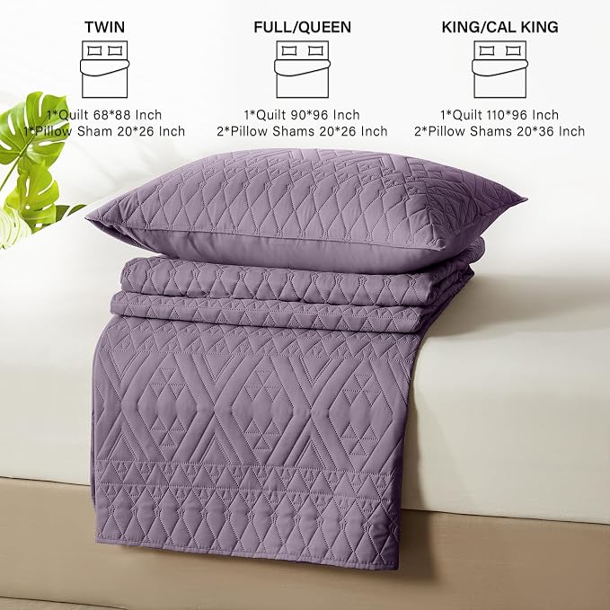 akkialla Full/Queen Quilt Set, Boho Geometric Pattern, Soft All-Season Bedding - Image 6