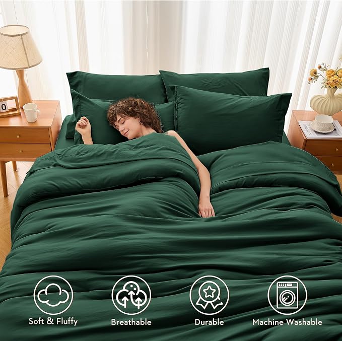 MUXHOMO 7 Pieces King Comforter Set, Soft Bed in a Bag King Size, All Season - Image 2