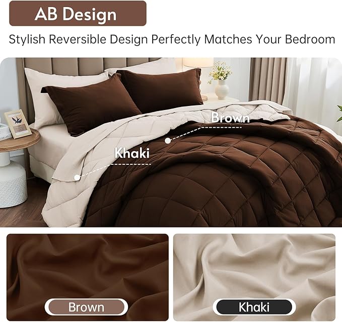 MUXHOMO 5 Pieces Twin Comforter Set, Reversible Bed in a Bag Twin Size - Image 3