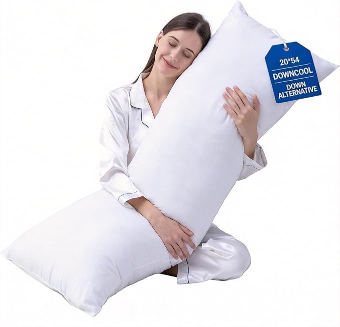 DOWNCOOL Large Body Pillow Insert- Breathable Full Body Pillow by DOWNCOOL
