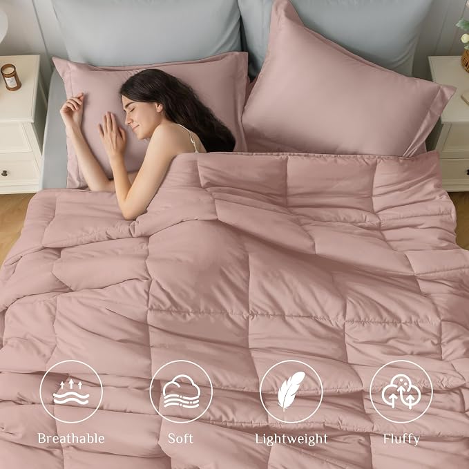 JOLLYVOGUE Twin Comforter Set, Ultra-Soft Bed in a Bag Twin Size 5 Pieces - Image 2