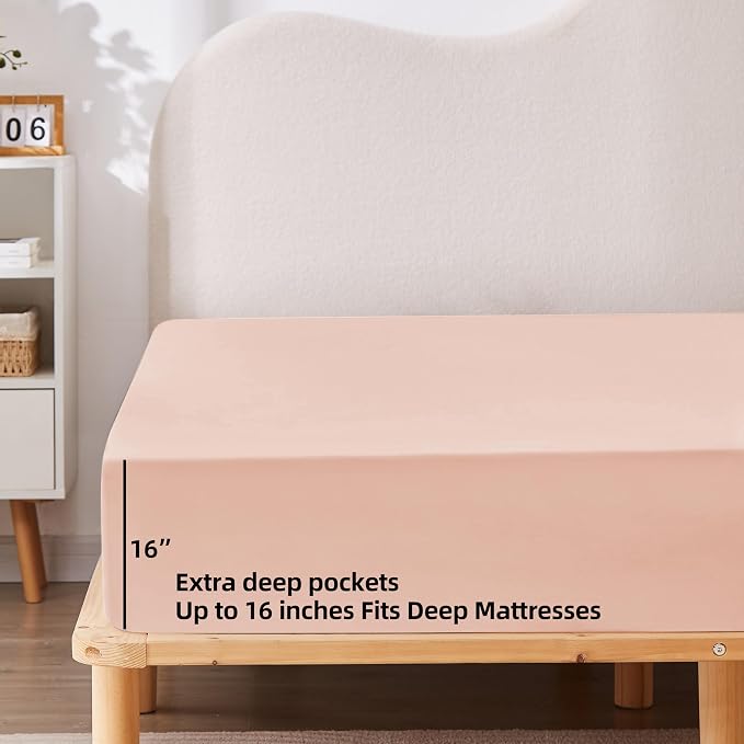 HBHLFZ Twin XL Fitted Sheet Only 2 Pack, Soft Breathable Bottom Sheet - Image 3