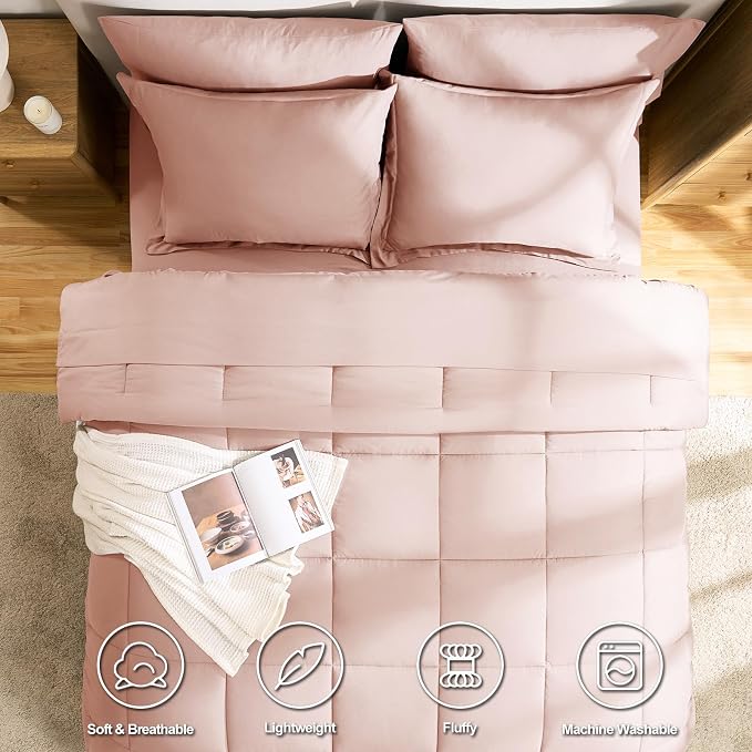 CozyLux Full Size Comforter Sets Blush Pink - Image 2