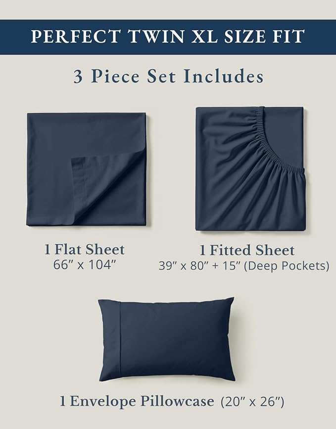 LANE LINEN 100% Organic Cotton Mercerized Twin XL Sheet Set, Reinforced Seams - Image 4