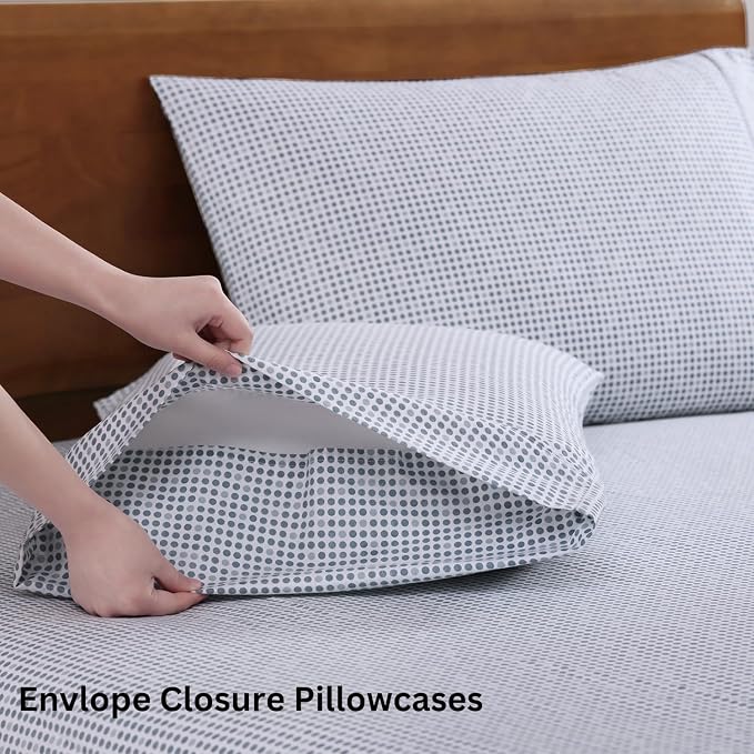 LANE LINEN 100% Organic Cotton Full Sheets Set Soft & Comfy Percale Long Staple - Image 5