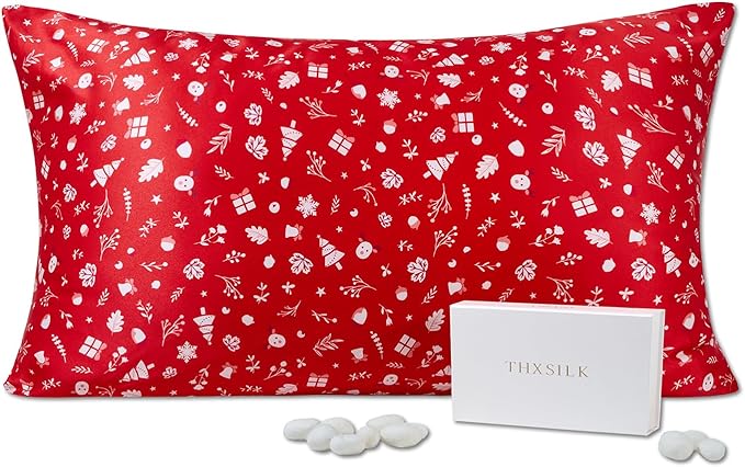THXSILK Christmas Style 6A+ Grade Mulberry Silk Pillowcase by THXSILK