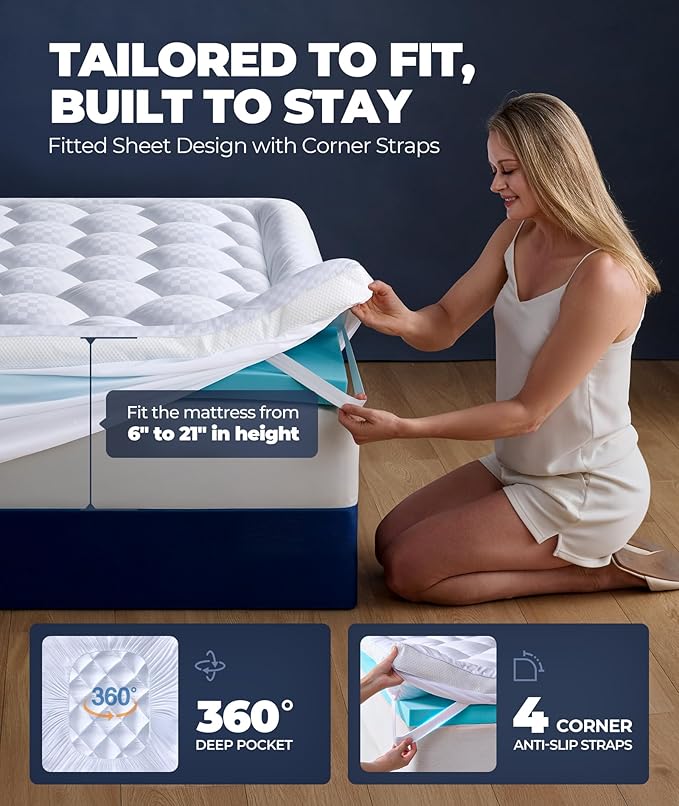 5 Inch Mega Support Memory Foam Full Size Mattress Topper - Image 7