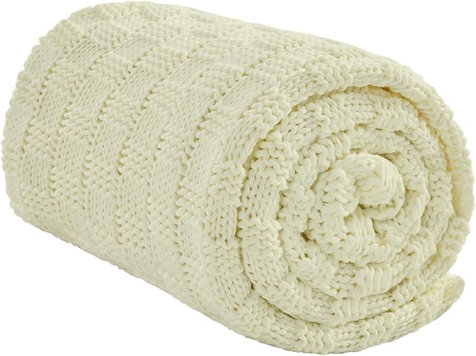 Knitted Weighted Blanket for Adult, No Beads Heavy Blanket 60” x 80'' 20lbs by Unknown