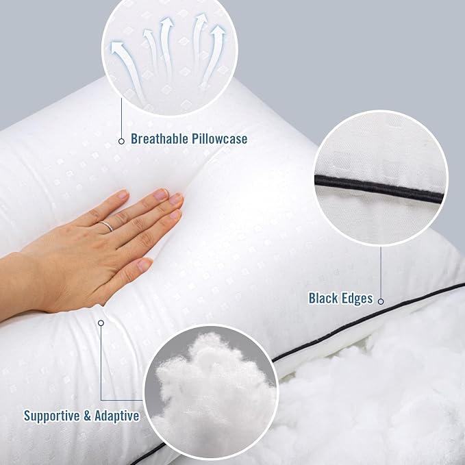 Queen Size Bed Pillows for Sleeping 4 Pack, Luxury Hotel Pillows, Comfortable - Image 4