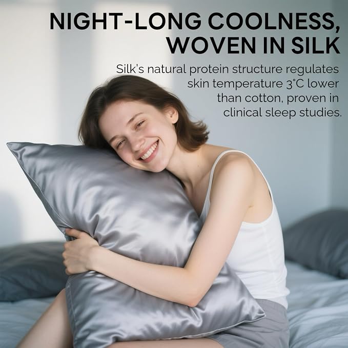 Ravmix Silk Pillow Cases with Zipper, 21momme Mulberry Silk Pillowcase - Image 5