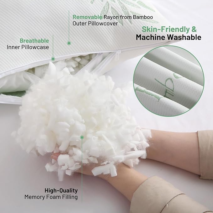 Primesoft Body Pillow for Adults, Memory Foam Long Pillow for Side Sleeper - Image 3
