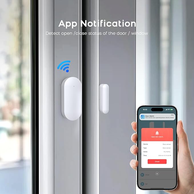 Door Alarm Window Sensors, Door Open Alarm Long Battery Life Wireless - Image 2