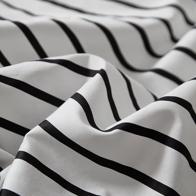 JELLYMONI 100% Natural Cotton 3pcs Striped Duvet Cover Sets, - Image 5