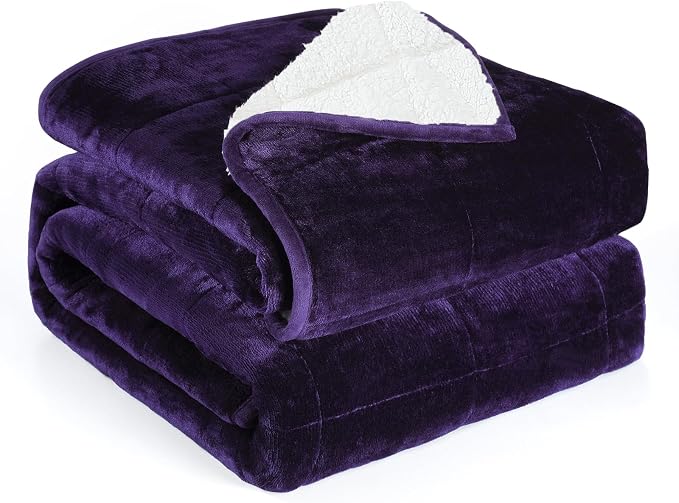 Alomidds Weighted Blanket Twin Size 15lbs 48x72 inches, Sherpa Weighted Blankets by Alomidds