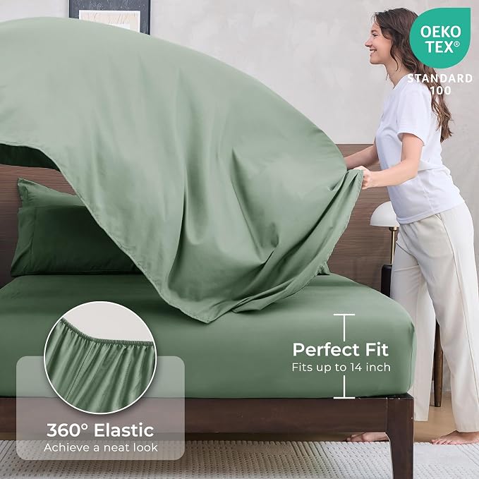 HEVUMYI Sage Green Full Comforter Set - Image 5