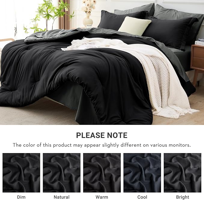 MUXHOMO 7 Pieces King Comforter Set, Soft Bed in a Bag King Size, All Season - Image 6