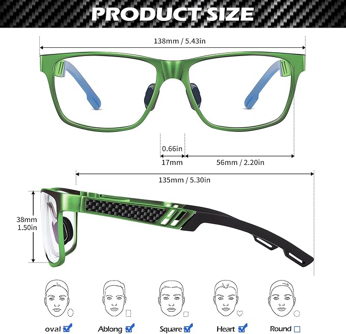 ANYLUV Blue Light Blocking Glasses Men Computer Gaming Glasses Lightweight - Image 5