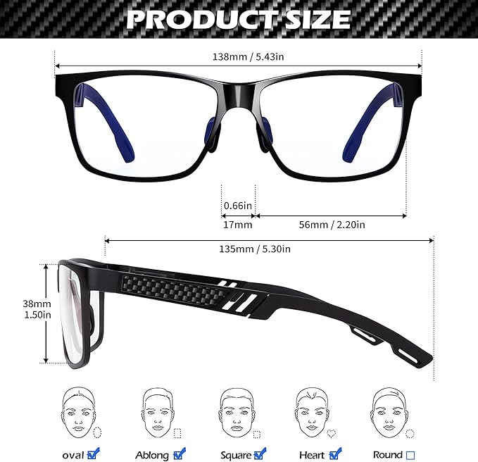 ANYLUV Blue Light Blocking Glasses Men Computer Gaming Glasses Lightweight - Image 4