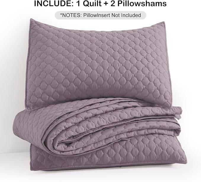 HORIMOTE HOME Quilt King Size Grayish Purple, Lightweight Quilt - Image 7
