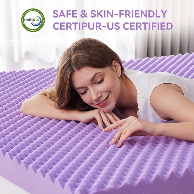 SINWEEK 2 Inch Egg Crate Memory Foam Mattress Topper Queen Size, Soft Mattress - Image 5