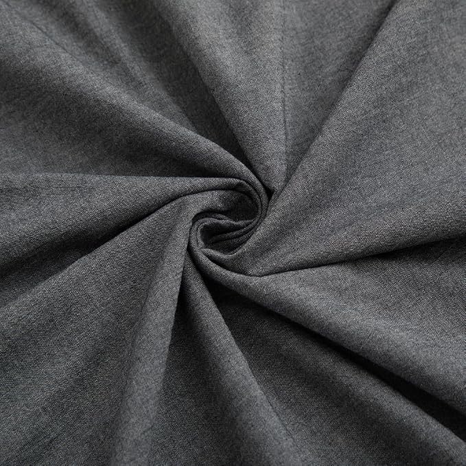 LOVQUE Dark Grey Duvet Cover Full Size, 100% Washed Cotton Linen Like Bedding - Image 6