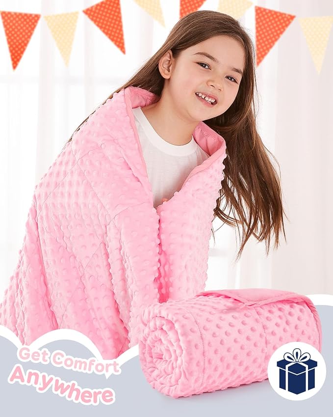 Kivik Weighted Blanket 10 lbs, Small Minky Dotted Blankets, Soft Heavy Blanket - Image 6