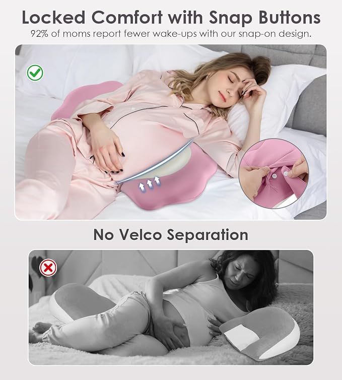 Memory Foam Maternity Pillow for Sleeping, Pregnancy Pillows Support for Back - Image 4