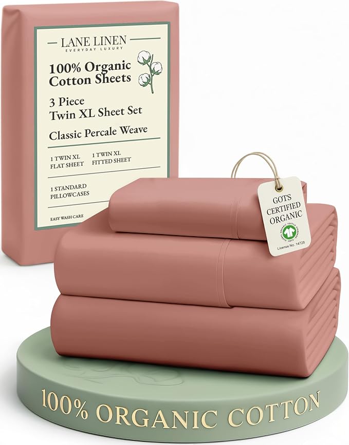 LANE LINEN 100% Organic Cotton Twin XL Sheets Set, 3-Piece Pure Organic Cotton by LaneLinen
