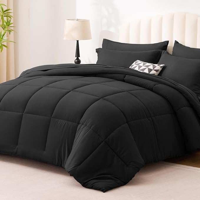 Love's cabin King Size Comforter Set Ash Black, 7 Pieces King Bed in a Bag - Image 2