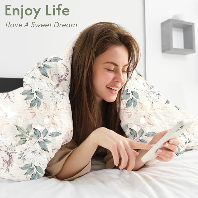LONAVA King Botaincal 3 Pcs Duvet Cover Set, Breathable Soft Microfiber Forest - Image 4