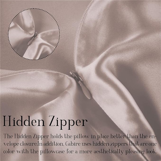 Gabire Mulberry Silk Pillowcases Set of 2, Both Sides Real Silk Pillow Covers - Image 4