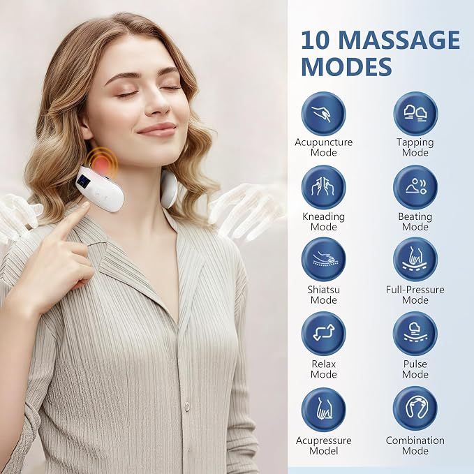 Neck Massager with Heat, Ultra-Lightweight Electric Pulse Device - Image 6