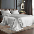 BEDELITE Satin Sheets Twin XL Size Bed Set, Luxury Soft Grey Silky Sheets by BEDELITE