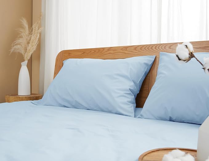 Pillow Cases, Standard Queen Size Cotton Percale Weave Pillowcases, Pre-Shrunk - Image 7