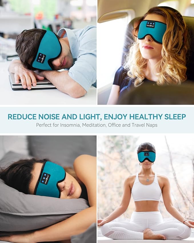 MUSICOZY Sleep Headphones 3D Bluetooth 5.4 Headband Sleep Mask, Wireless - Image 7