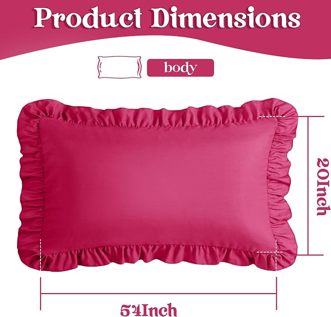KKJIAF Ruffle Body Pillow Cases Set of 1, Ruffled Pillow Covers - Image 3
