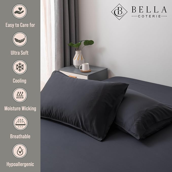Bella Coterie | Luxury Bamboo Viscose King Size Pillowcase Set | 100% - Image 2