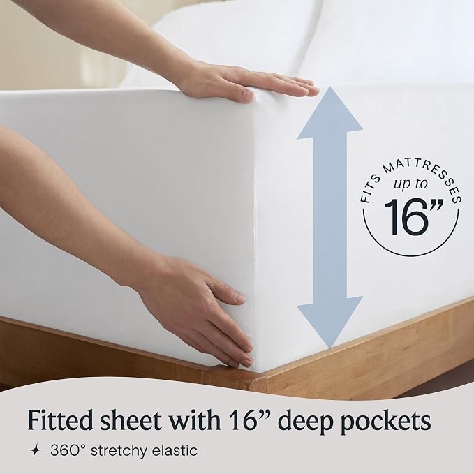 LuxClub 4 PC King Size Sheet Set Bed Sheets Deep Pockets 18" Wrinkle Free - Image 6