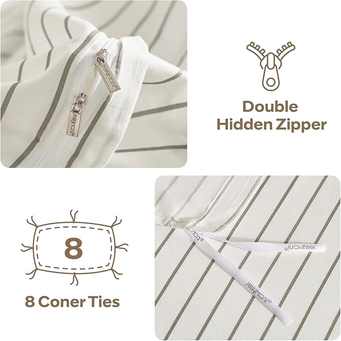JELLYMONI Striped Duvet Cover Set - Image 4